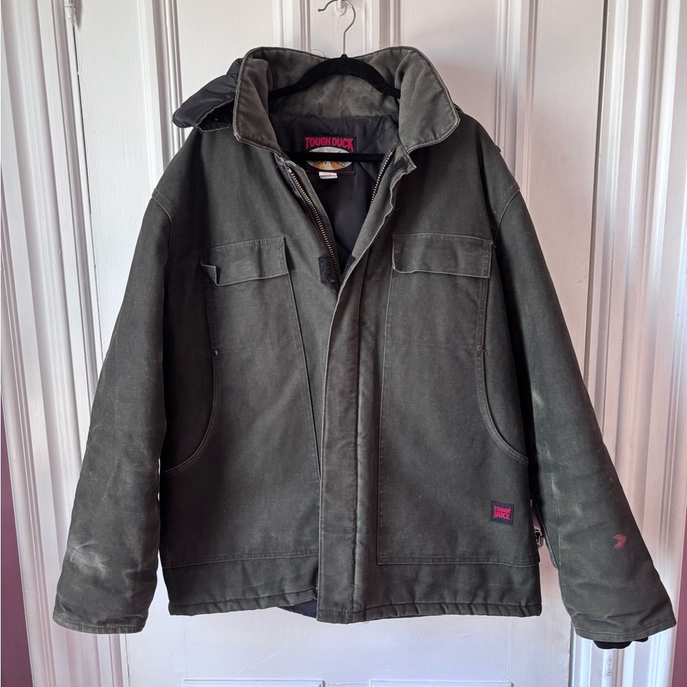 Men’s Tough Duck WJ 34 Ultimate Duck Parka Heavyweight Insulated, Hood Green XL